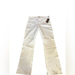 JEN7 Women's Slim Bootcut White Jeans‎ Size 14 Mid Rise Denim inseam 34